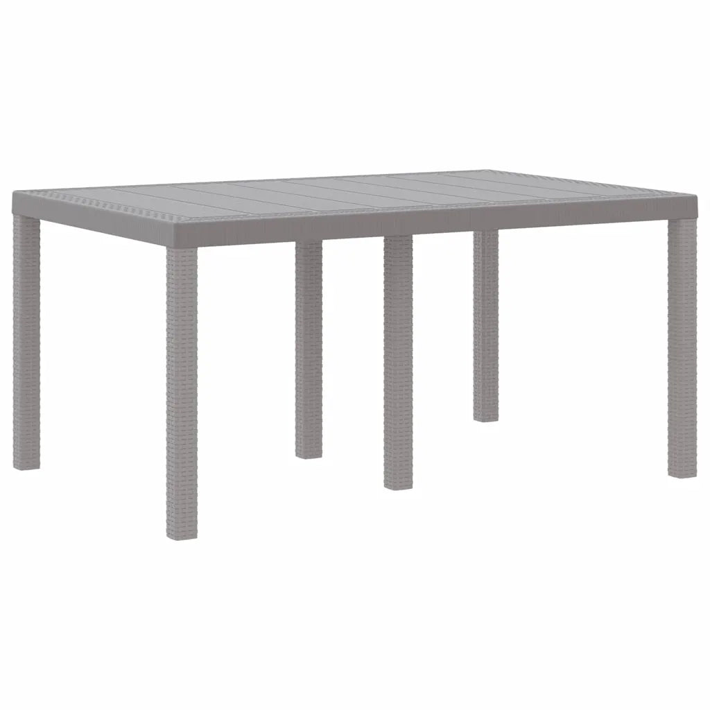 Set da Pranzo per Giardino 5 pcs Grigio chiaro Rattan Polt