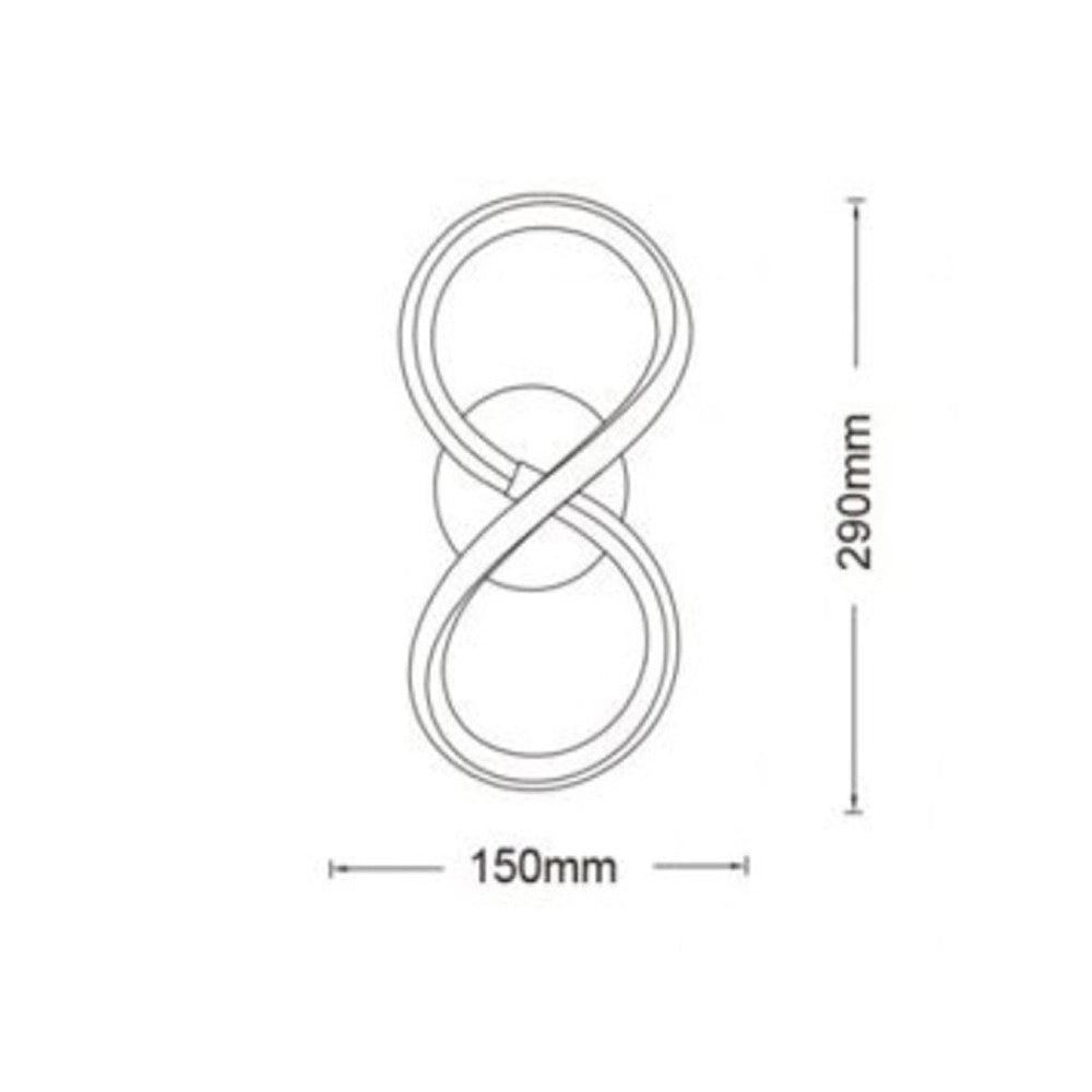 Trade Shop - Applique A Led Da Parete A Forma Di Infinito 10 W Tecnologia Cct Lampada Muro Aq33-b3c -