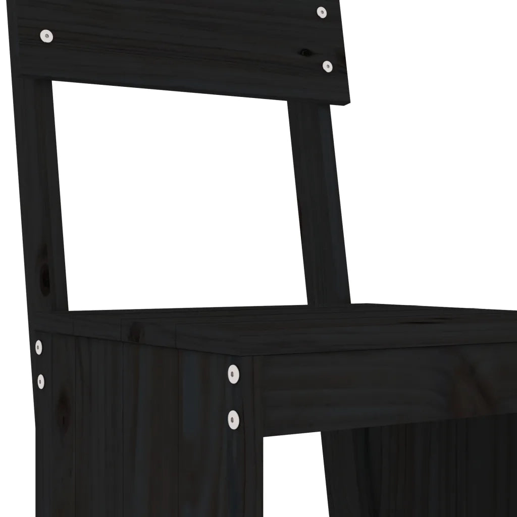 Set Bar da Giardino 5 pz | Set Salotto da Giardino Nero in Legno Massello di Pino