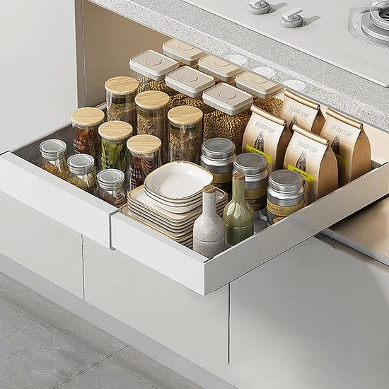 Organizzatore per cucina telescopico non perforante - estensibile - 32-48 cm di larghezza