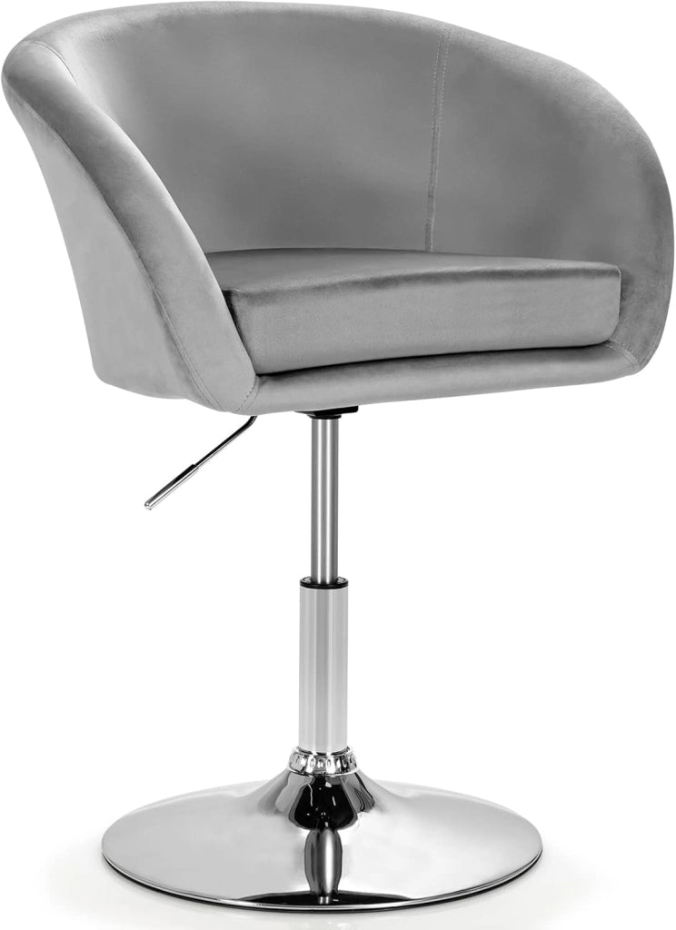 Sgabelli da Bar Girevole in Velluto, Sgabelli Cucina Moderni Design Alte con Schienale, Sedia Rotondo Regolabile in Altezza, con Braccioli, per Cucina Ufficio Bar (Verde)