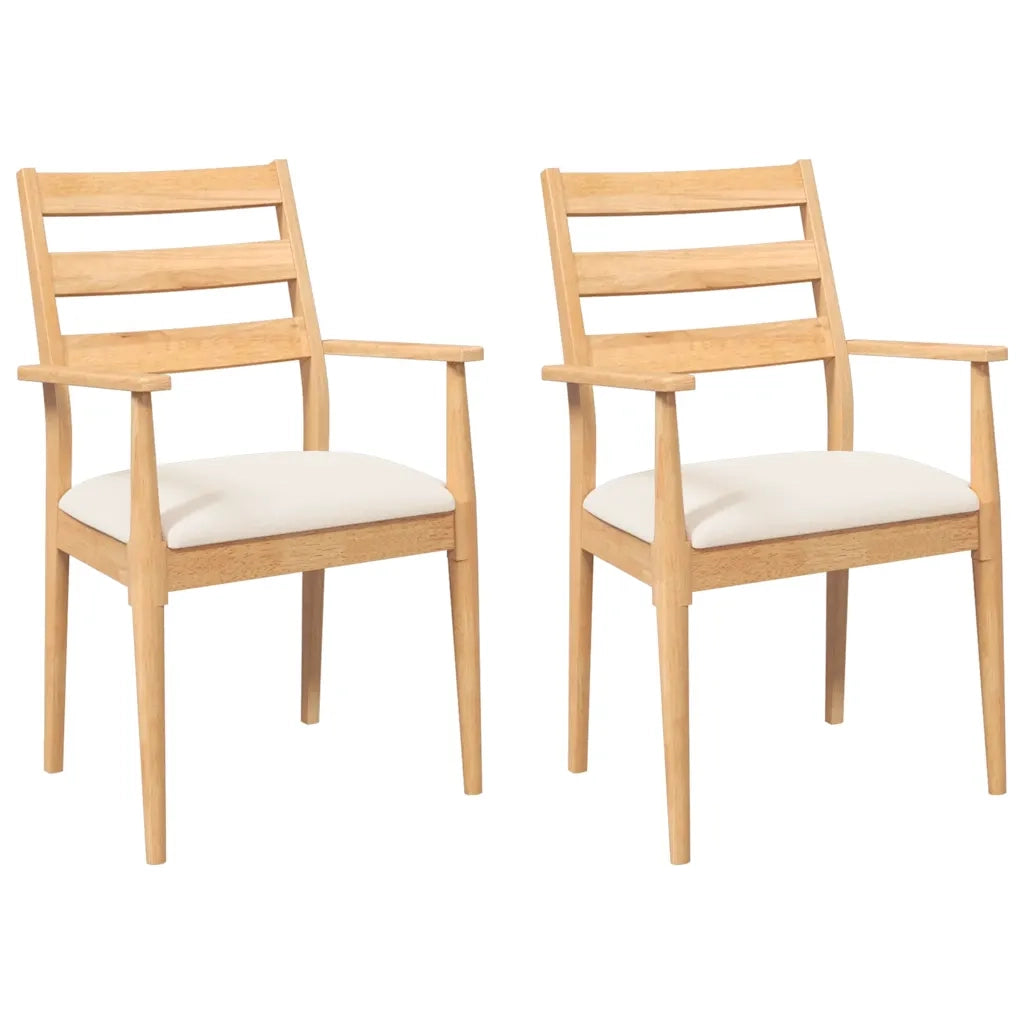 vidaXL Sedie da Pranzo con Cuscini 2 pz in Legno Massello di Hevea