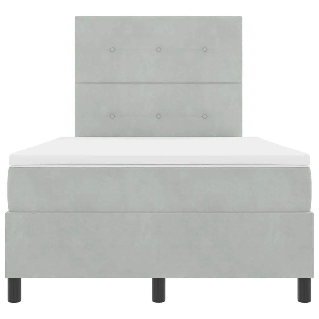 Letto a molle con materasso Grigio chiaro 120 x 190 cm Velluto 3339818