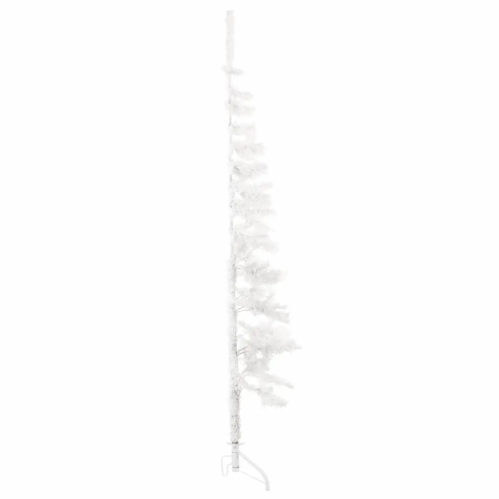 Albero Natale Artificiale Sottile a MetÃ  Supporto Bianco 150 cm