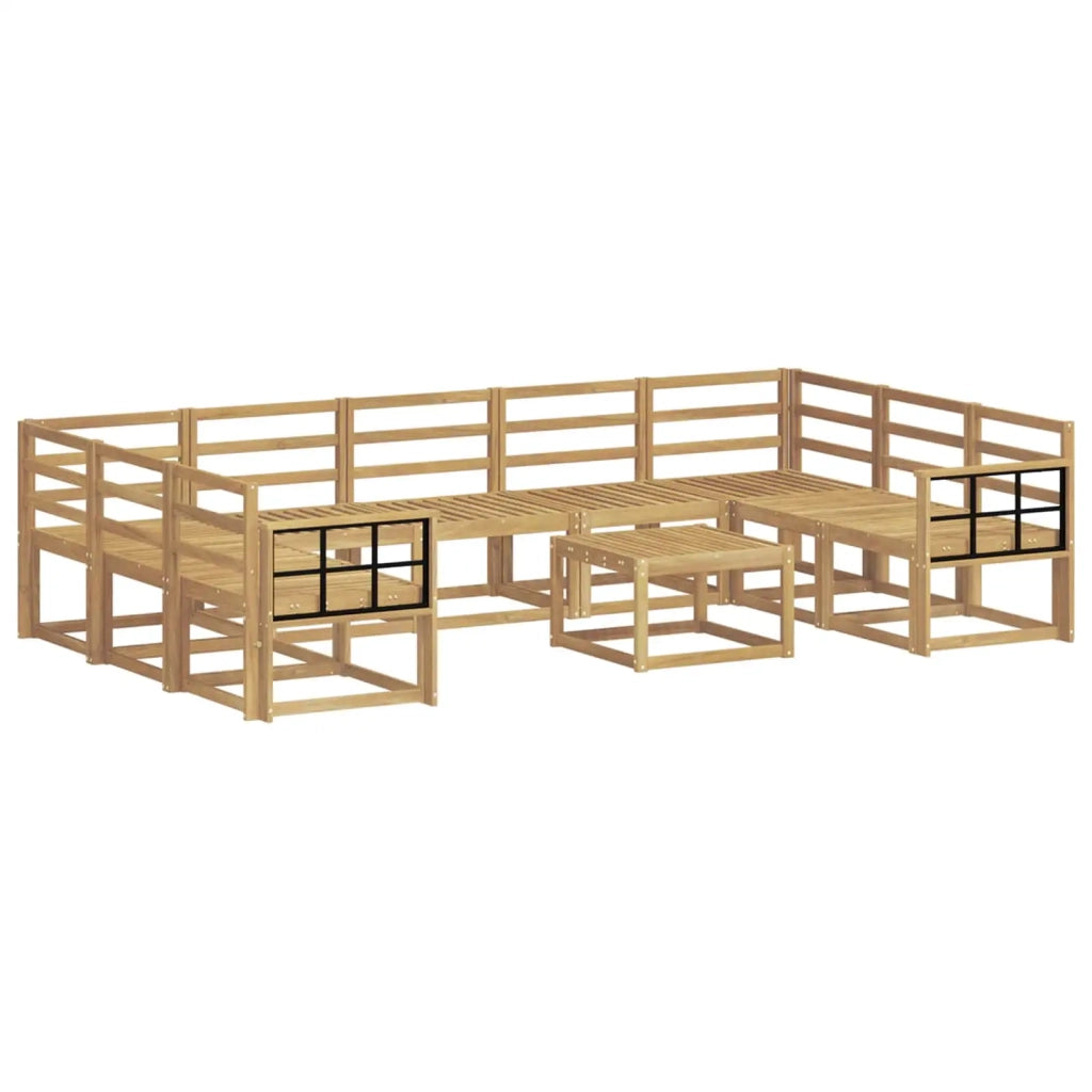 Set di divani da esterno 10 pcs Bianco Legno di Acacia Massello 3388263