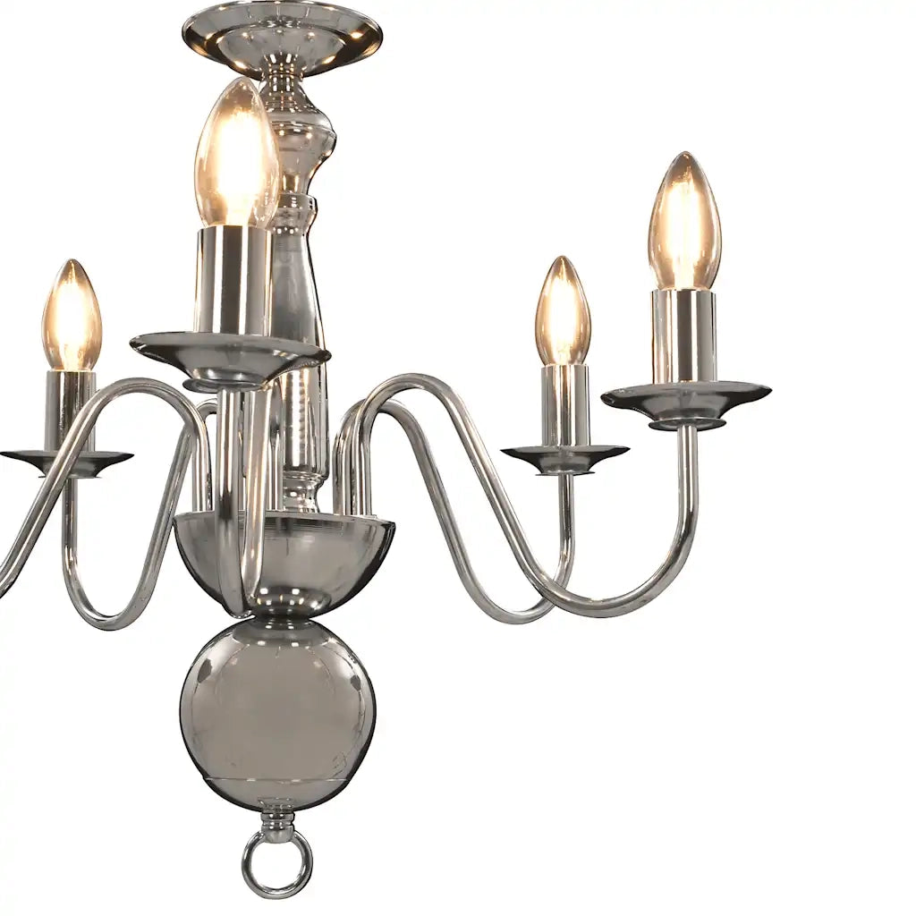 Lampadario Argento 5 Lampadine Attacco E14 281616