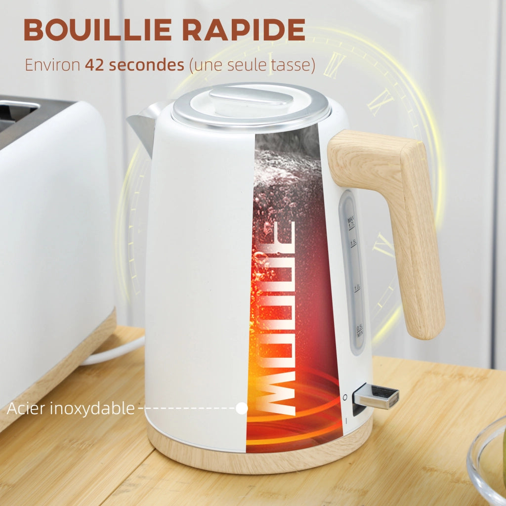 Bollitore e Tostapane ¨C Zephmum ¨C 1.7L 2200W Bianco
