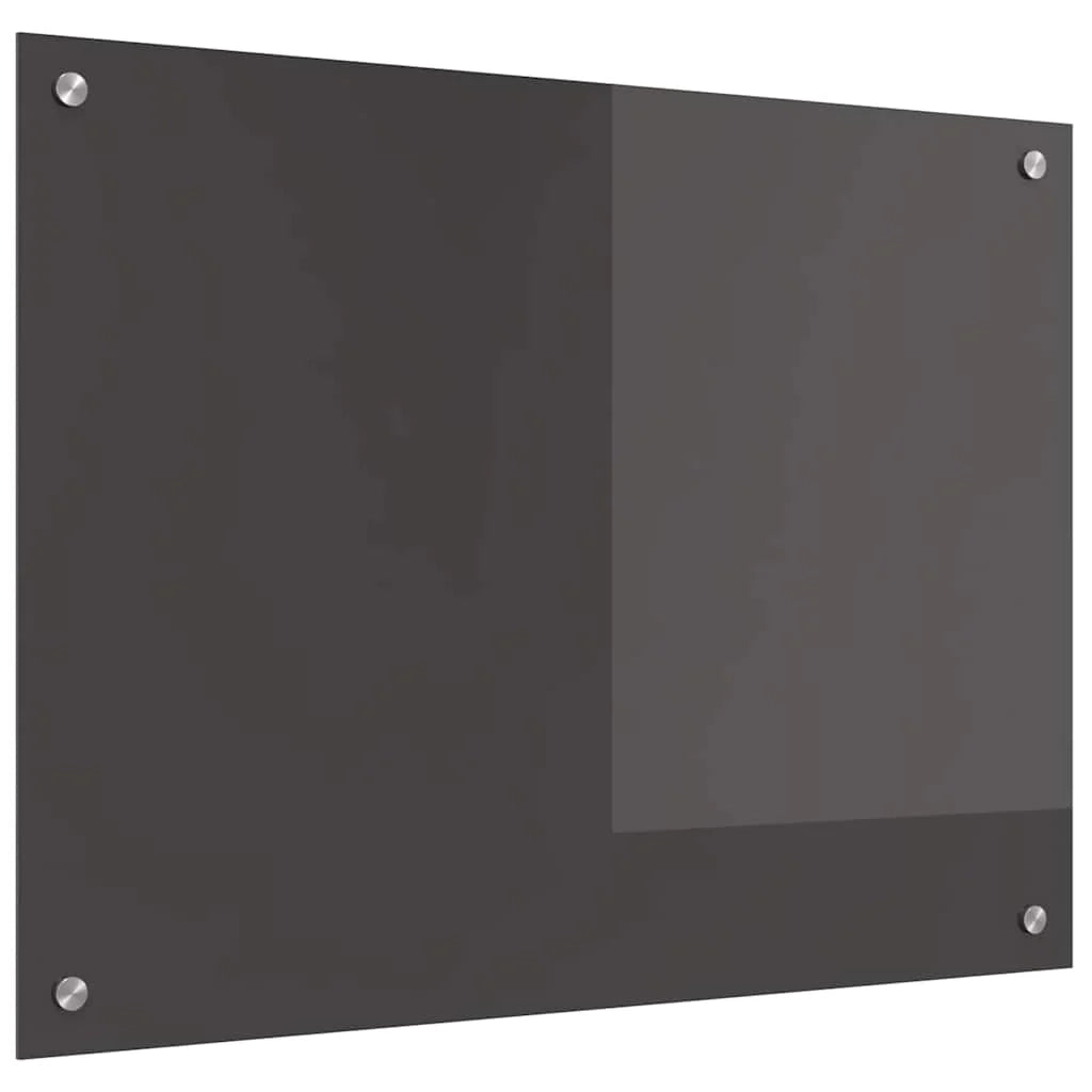 Paraschizzi moderno per cucina 80 x 60 cm resistente al calore design elegante in vetro temperato grigio scuro 02_0058452