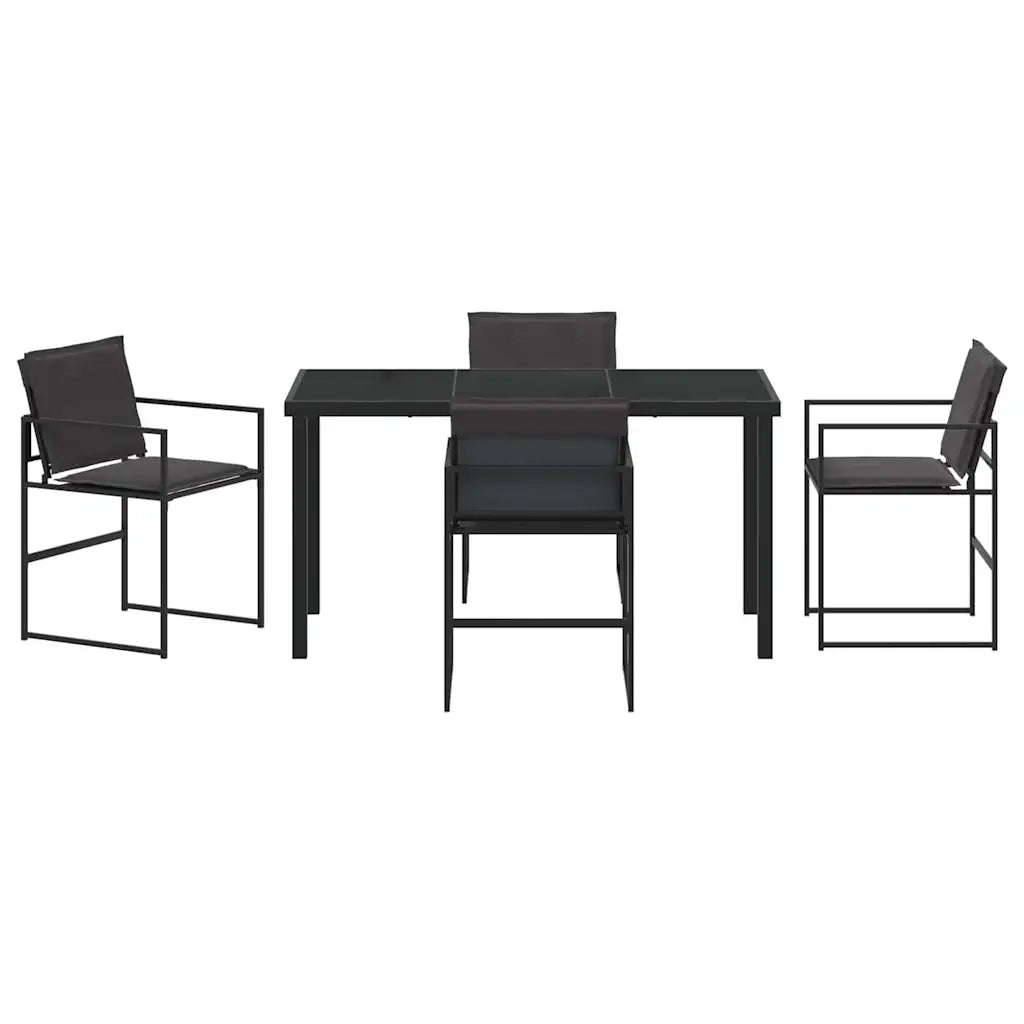 Set da Pranzo per Giardino 5 pcs Nero