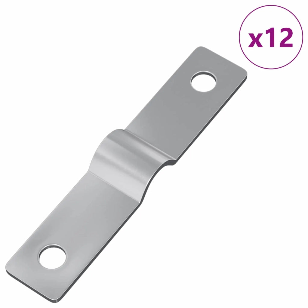 Piastra di impatto 12 pcs Argento 50 x 10 x 1,2 mm Ferro 864829