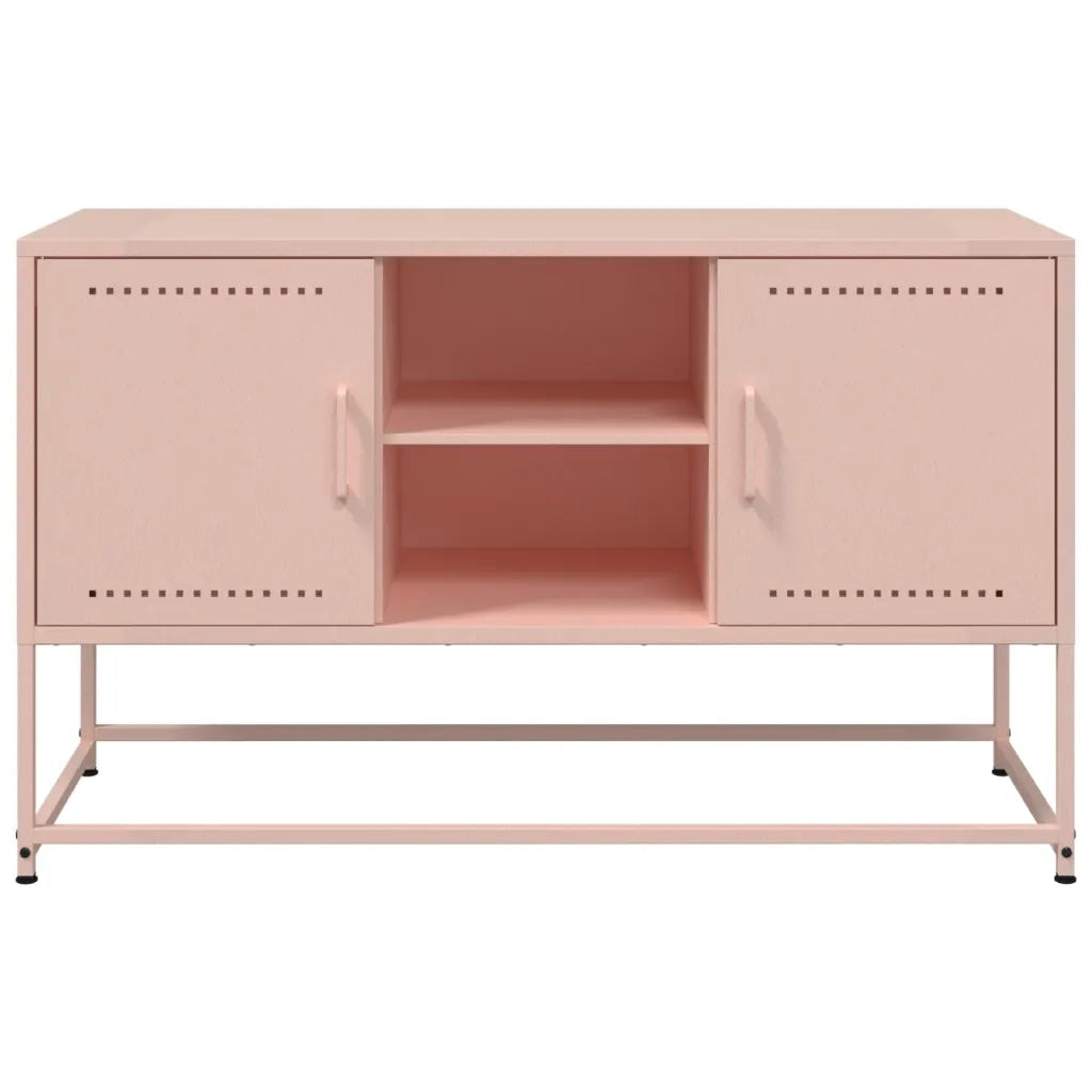 Mobile TV-Credenza per TV-Console TV Rosa 100,5x39x60,5 cm in Acciaio 901160