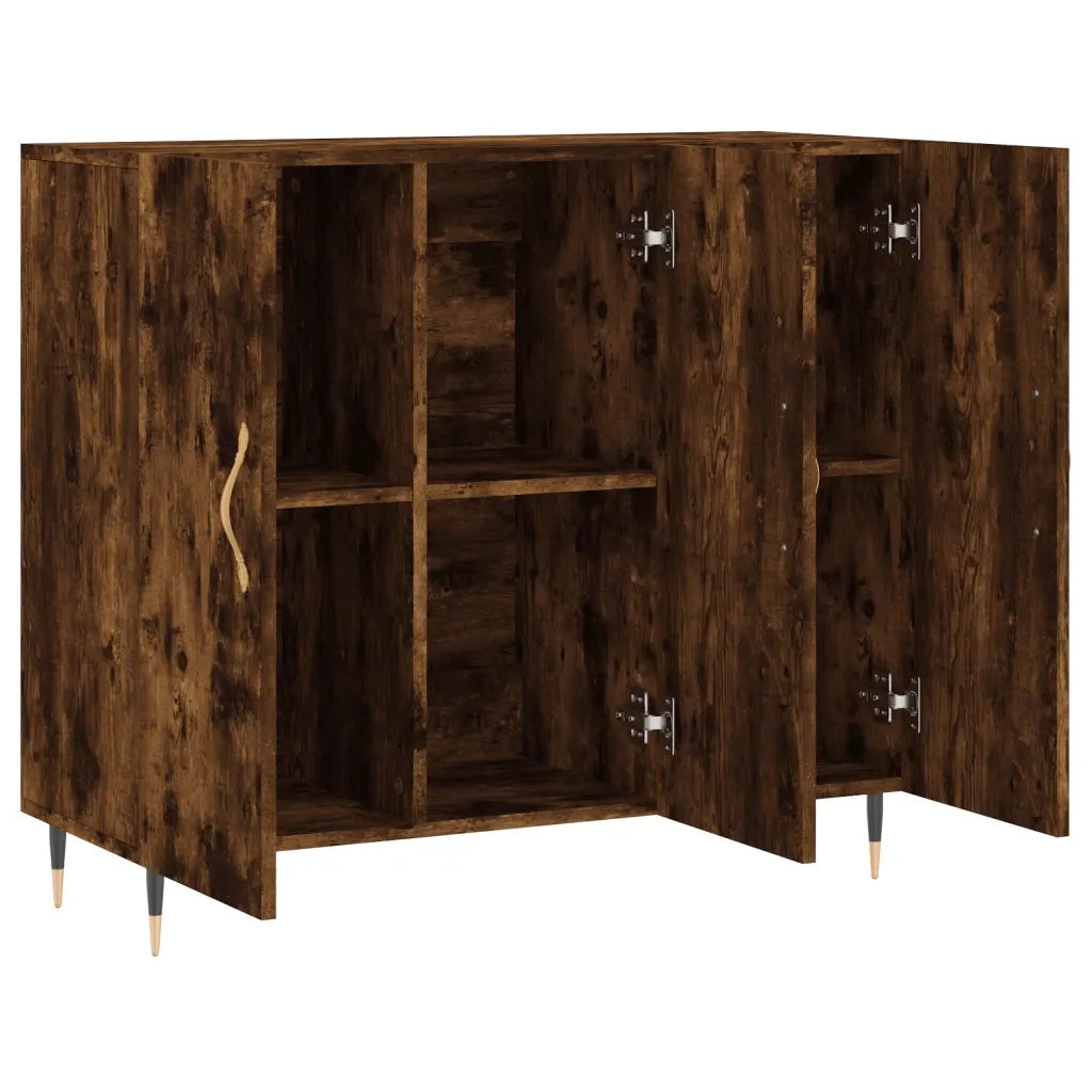 Credenza | Madia | Buffet da pranzo | Armadio da pranzo Rovere Fumo 90x34x80 cm in Legno Multistrato