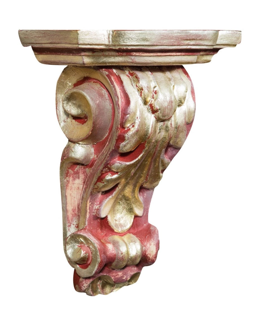 Biscottini MENSOLA A MURO IN LEGNO FINITURA ROSSO L37XPR24XH50 cm Made in Italy realizzata
