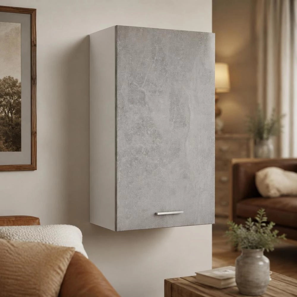 Lyon Wall Cabinet, Concrete Grey, 39.5x31x60 Cm, Wood-based Material