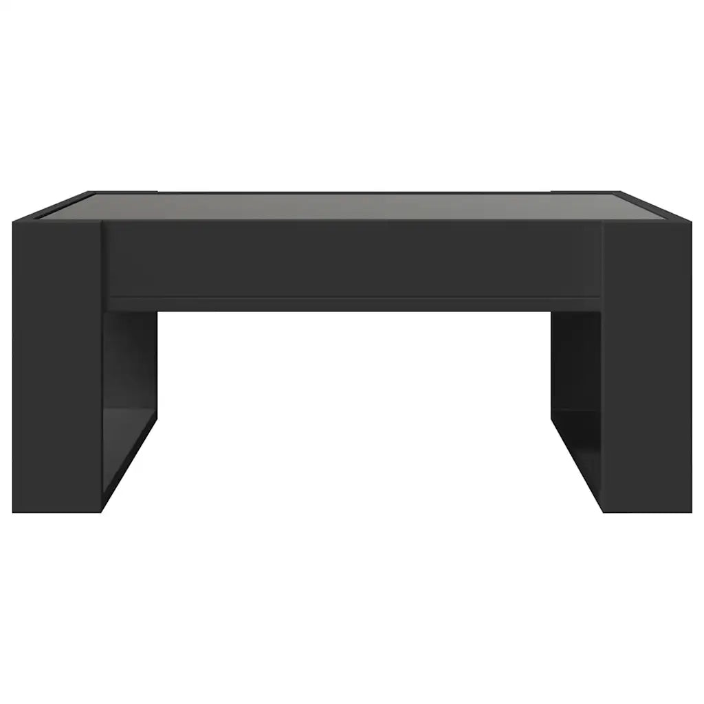 vidaXL Tavolino da Salotto con LED Infinity Nero 70x53x30 cm