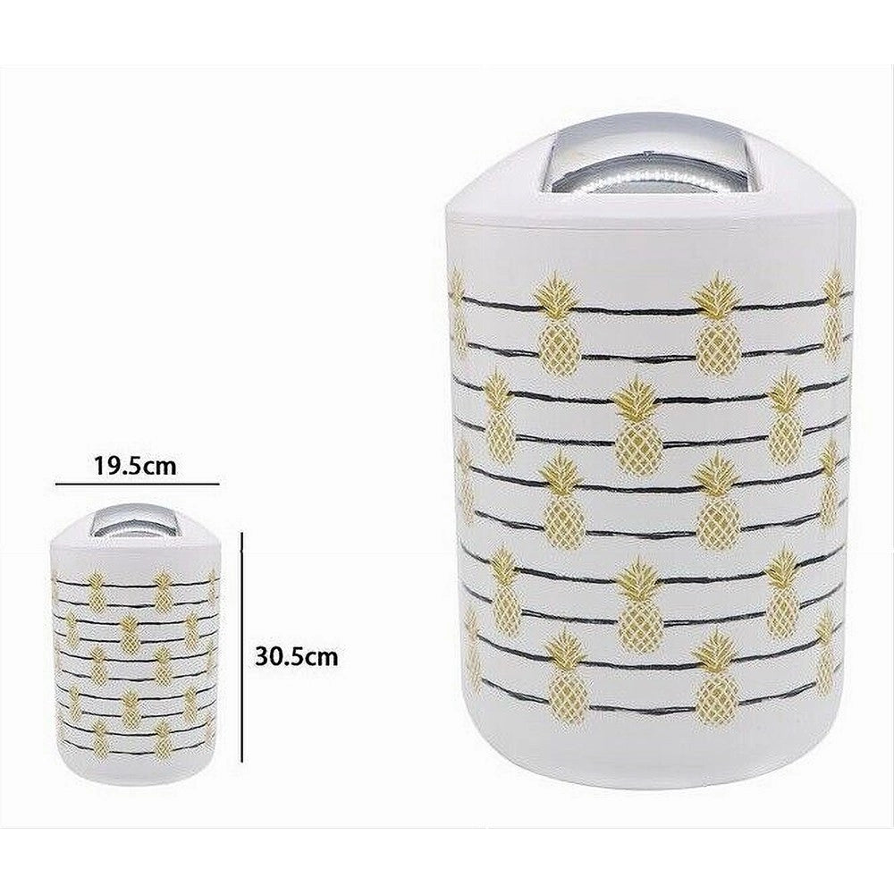 Trade Shop - Pattumiera Cestino Secchio Rifiuti Gettacarte Accessorio Bagno Con Ananas 69762 -