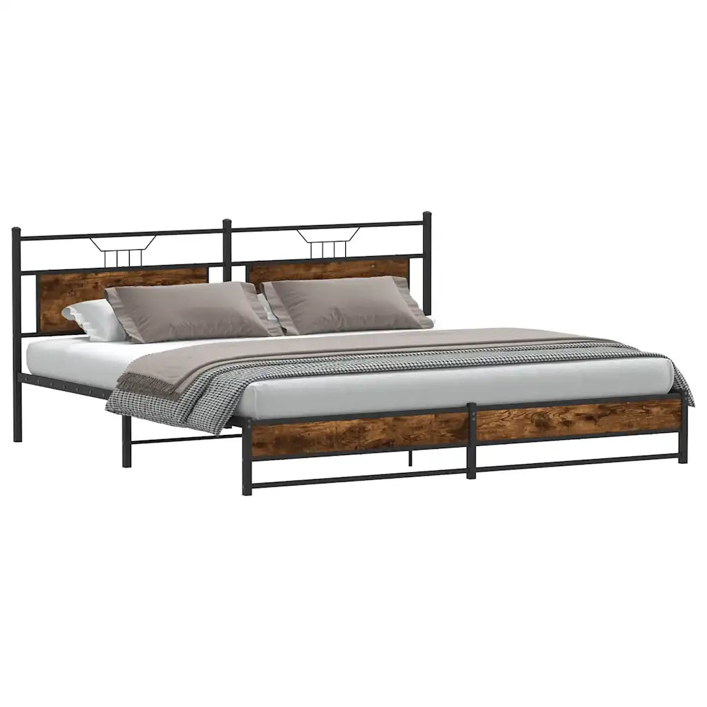 Giroletto senza Materaso in Metallo Rovere Fumo 193x201 cm 3325111