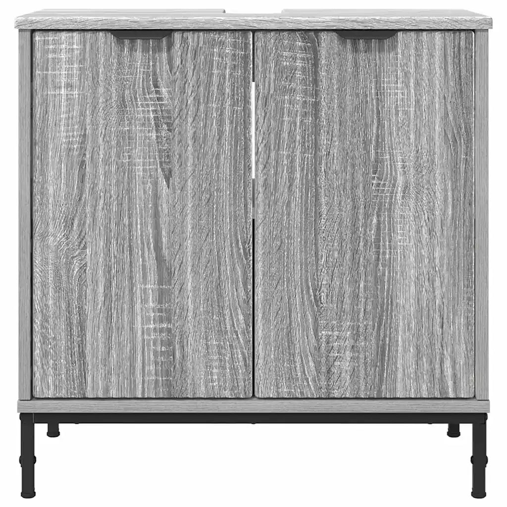 Armadio per Lavabo da Bagno Grigio Sonoma 60,5 x 33,5 x 61 cm