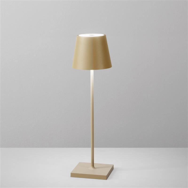 LAMPADA DA TAVOLO RICARICABILE LED DRINK ORO 2,2W 190LM 3000K DIMMERABILE IP54 10X36CM