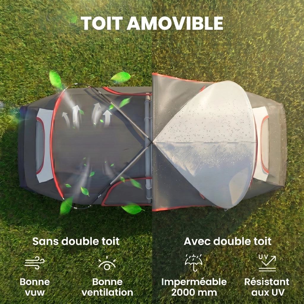 Tenda da Campeggio Familiare 6-8 Persone ¨C Xylo ¨C Poliestere Grigio Scuro con Zanzariera