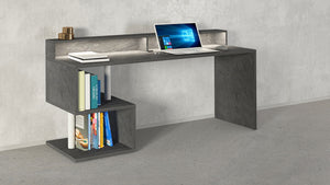 Scrivania a Giorno 180x60x92,5 cm Esse Report Grigio