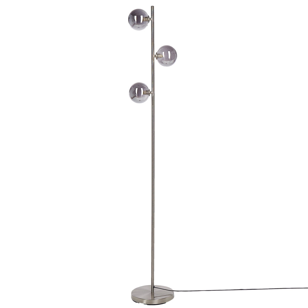 Lampada da terra in metallo con 3 luci metallo argento chiaro soggiorno camera da letto moderno contemporaneo