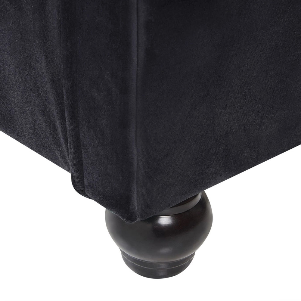 Letto Rivestimento in velluto Nero Gambe in legno Nero 160 x 200 cm capitonnè Glam