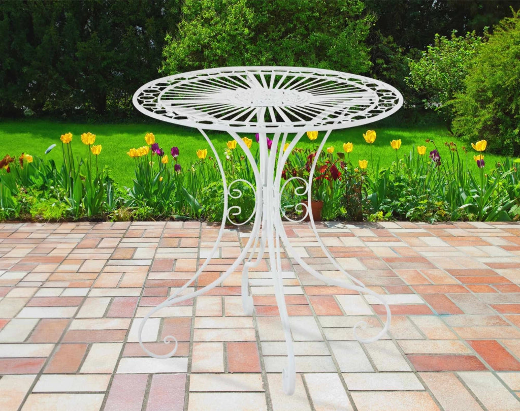 Tavolino in Ferro Giardino Hari bianco