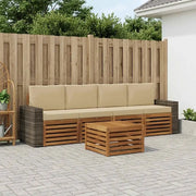 Set di divani da esterno con cuscino 5 pcs Naturale e Beige 3384009