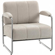 POLTRONA SALOTTO E POLTRONCINA CAMERA DA LETTO IN CINIGLIA MORBIDA, BEIGE