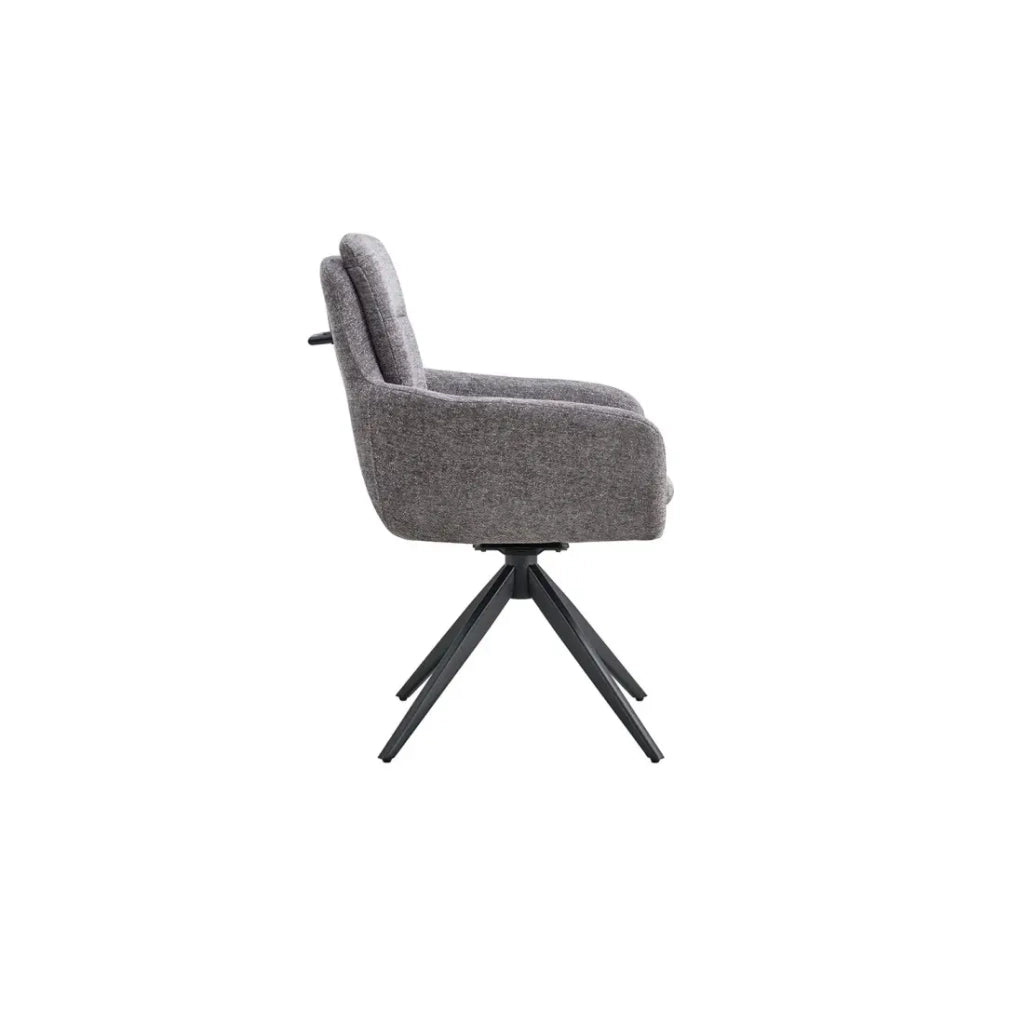 Set di 2 poltrone KAVINA – Tessuto grigio scuro – Gambe in metallo – Con braccioli – Design elegante e avvolgente