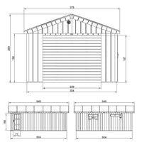 Garage di 21 m²- L378xL648 cm- Garage per auto, moto, biciclette - Costruito con pannelli LP Smartside - Timbela M992B