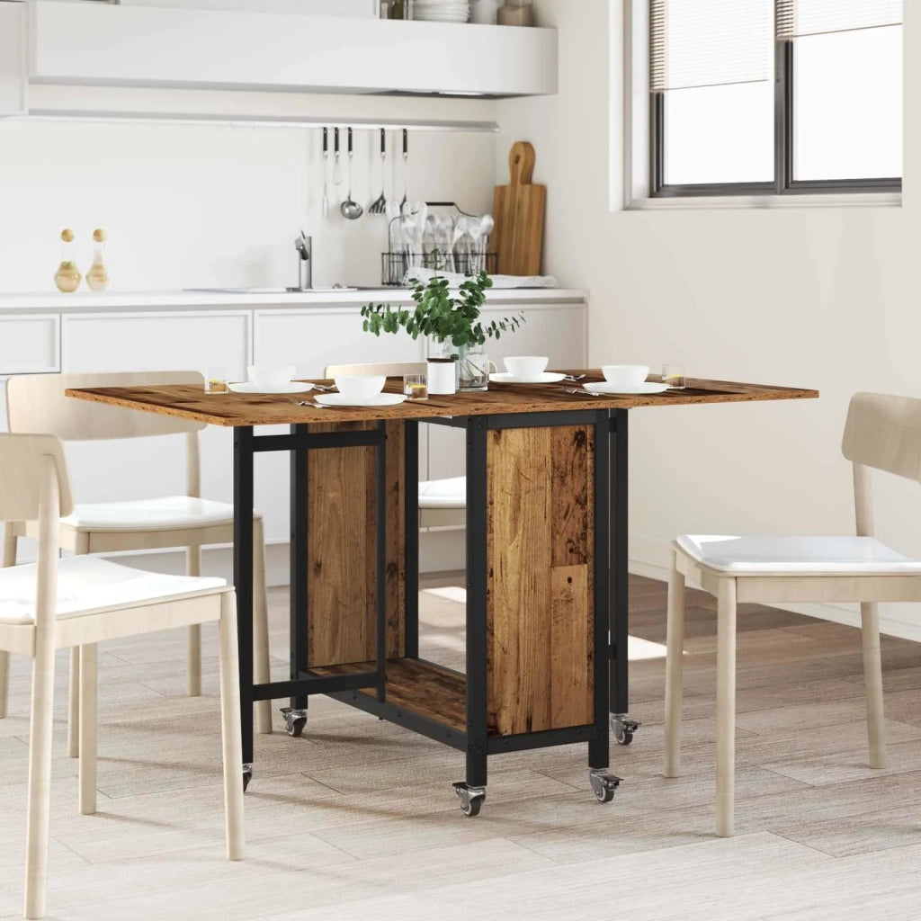 Tavolo da pranzo pieghevole con ruote 130 x 80 x 76,5 cm