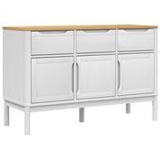 FLORO 114 x 43 x 74 cm Credenza cassettiera armadio mobile contenitore organizer in legno massello di pino bianco per cucina soggiorno salotto