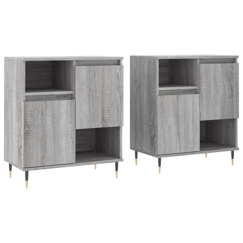 Credenze 2 pz | Madia | Buffet da pranzo | Armadio da pranzo Grigio Sonoma in Legno Multistrato
