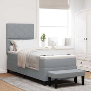 Letto a molle con testiera Grigio chiaro 80 x 200 cm Tessuto 3344100