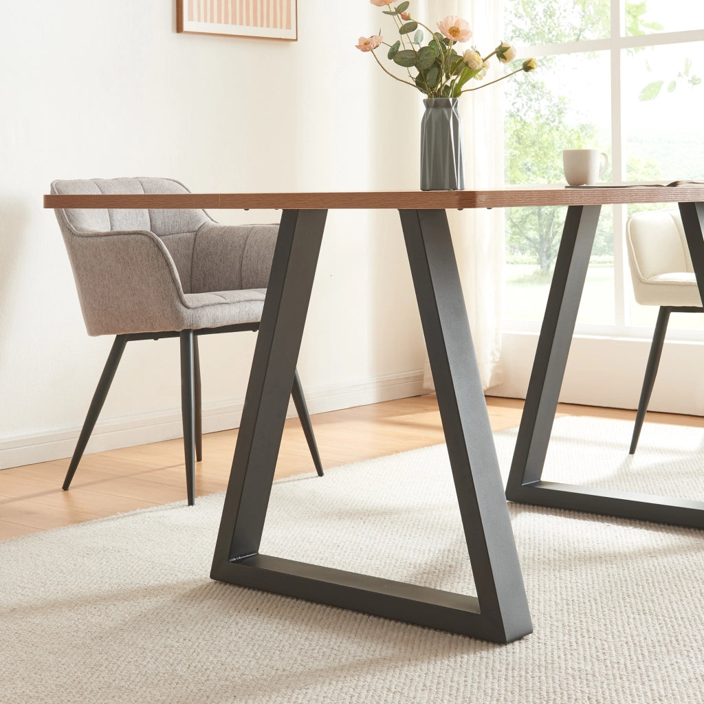 Set di 2 Gambe Trapezoidali Lyngby per Mobili Fai da Te - Altezza 72 cm - Acciaio Nero [en.casa]