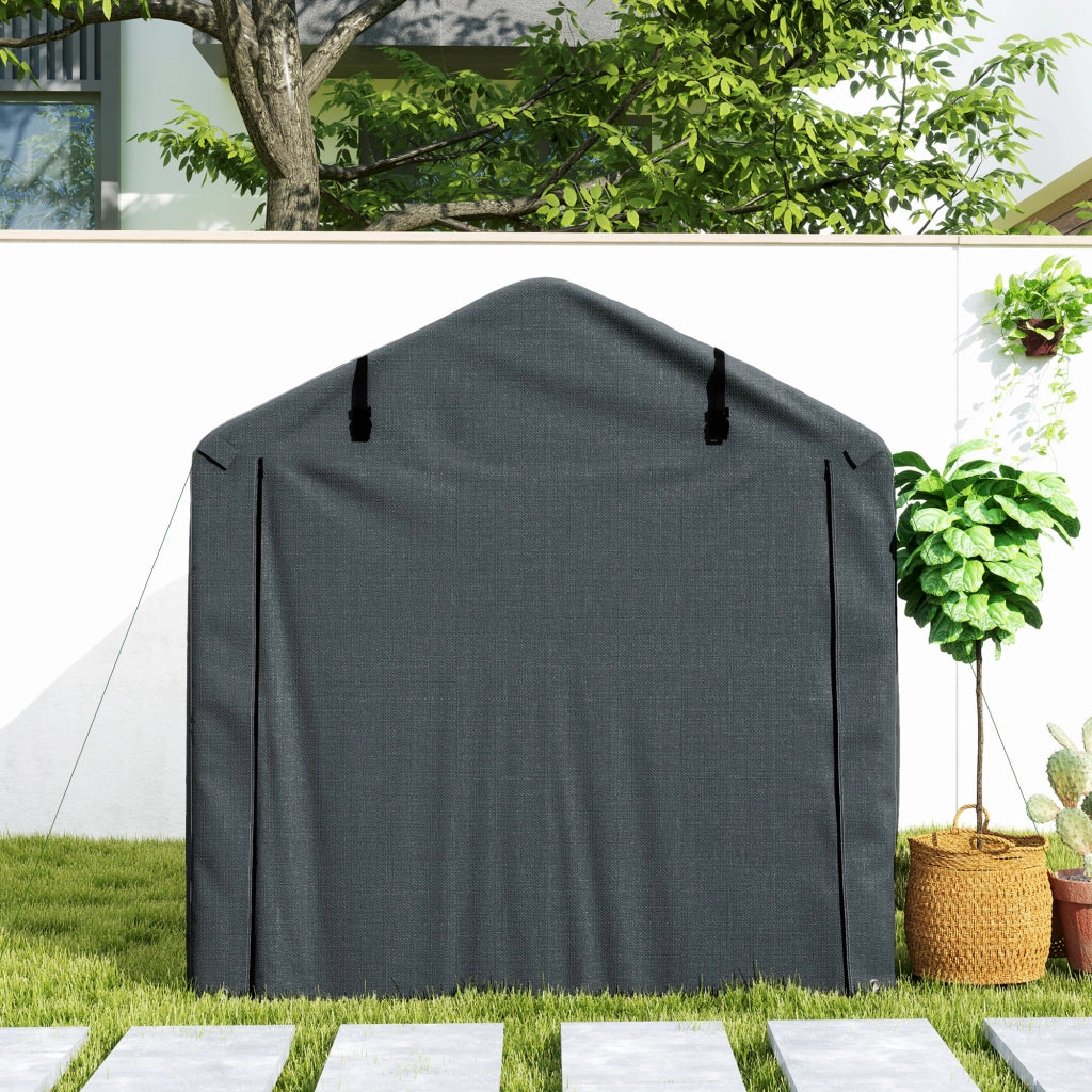 Carpa da Giardino Esterno per Biciclette e Attrezzi ¨C zephmum ¨C Grigio Scuro 2.2x1.57x1.65 m