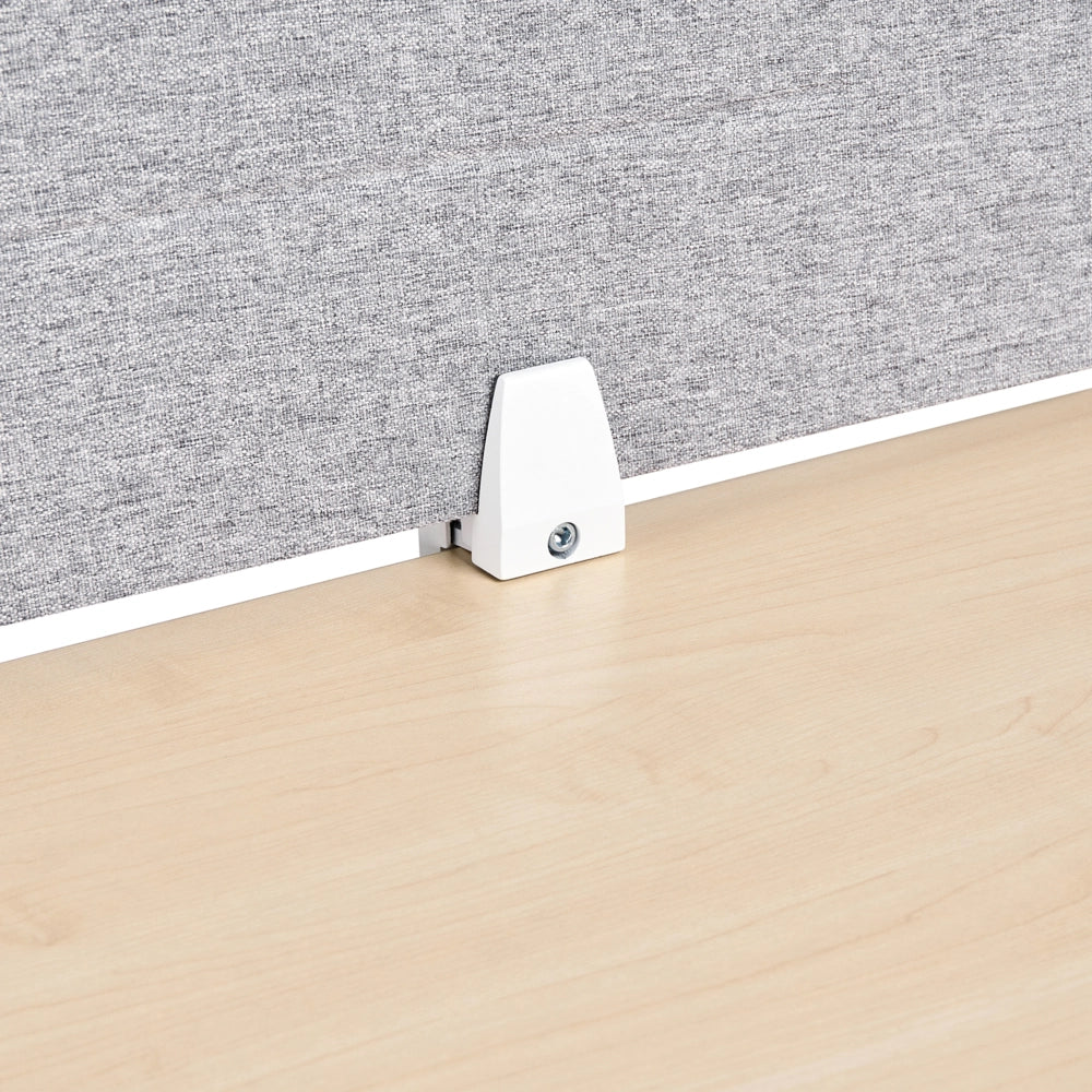 Pannello divisorio Grigio Chiaro Copertura in tessuto 160 x 40 cm Schermo acustico Morsetti di montaggio modulari Casa Ufficio