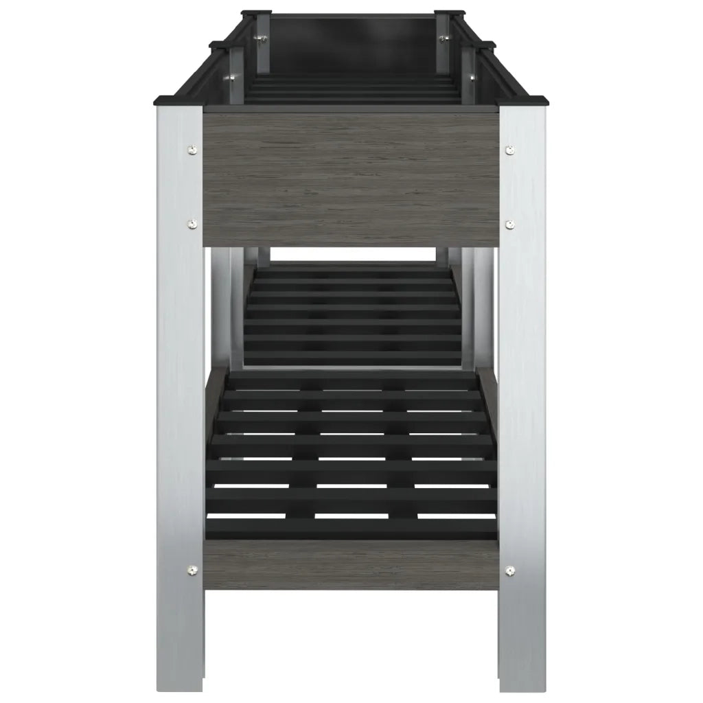 Fioriera Rialzata Giardino con Ripiano Grigia 175x50x75 cm WPC 362572