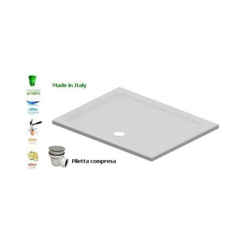 Piatto doccia flat in resina alto 3cm (rettangolare) - Misura: 80 x 120 x 3h