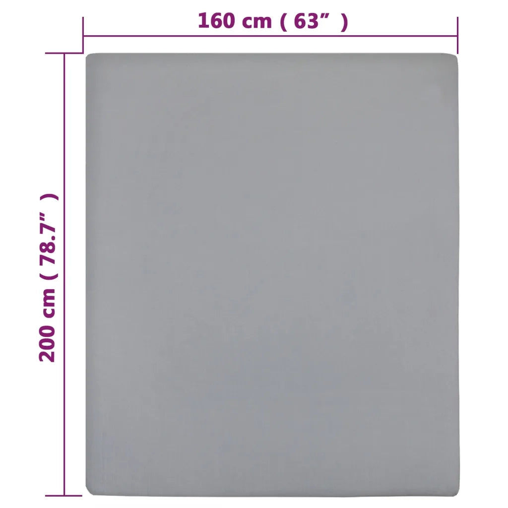Lenzuolo con Angoli Jersey Grigio 160x200 cm Cotone CFW1379645