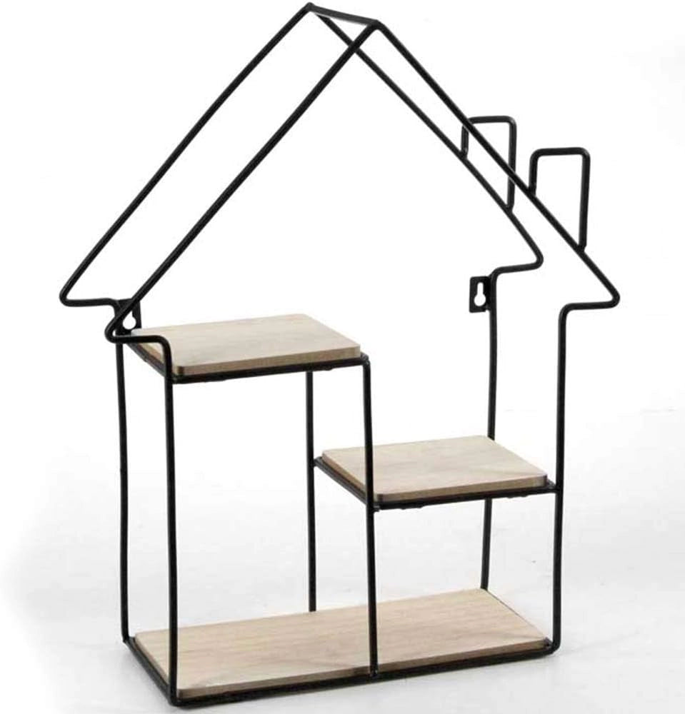 INDUSTRIAL BACHECA FORMA DI CASA CON 3 MENSOLE 36X12XH44 CM