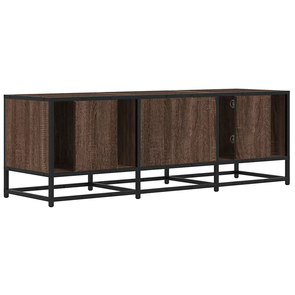 Mobile TV Rovere Marrone 120x35x41 cm Legno Multistrato Metallo