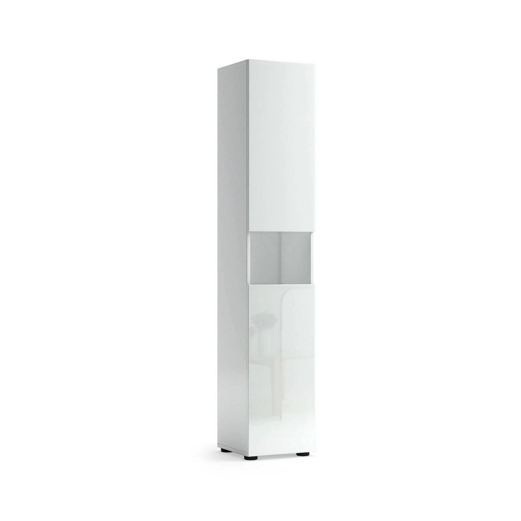 Volpetta, Mobile Colonna 5 Ripiani Made in Italy, 34x34x180h cm Bianco Lucido