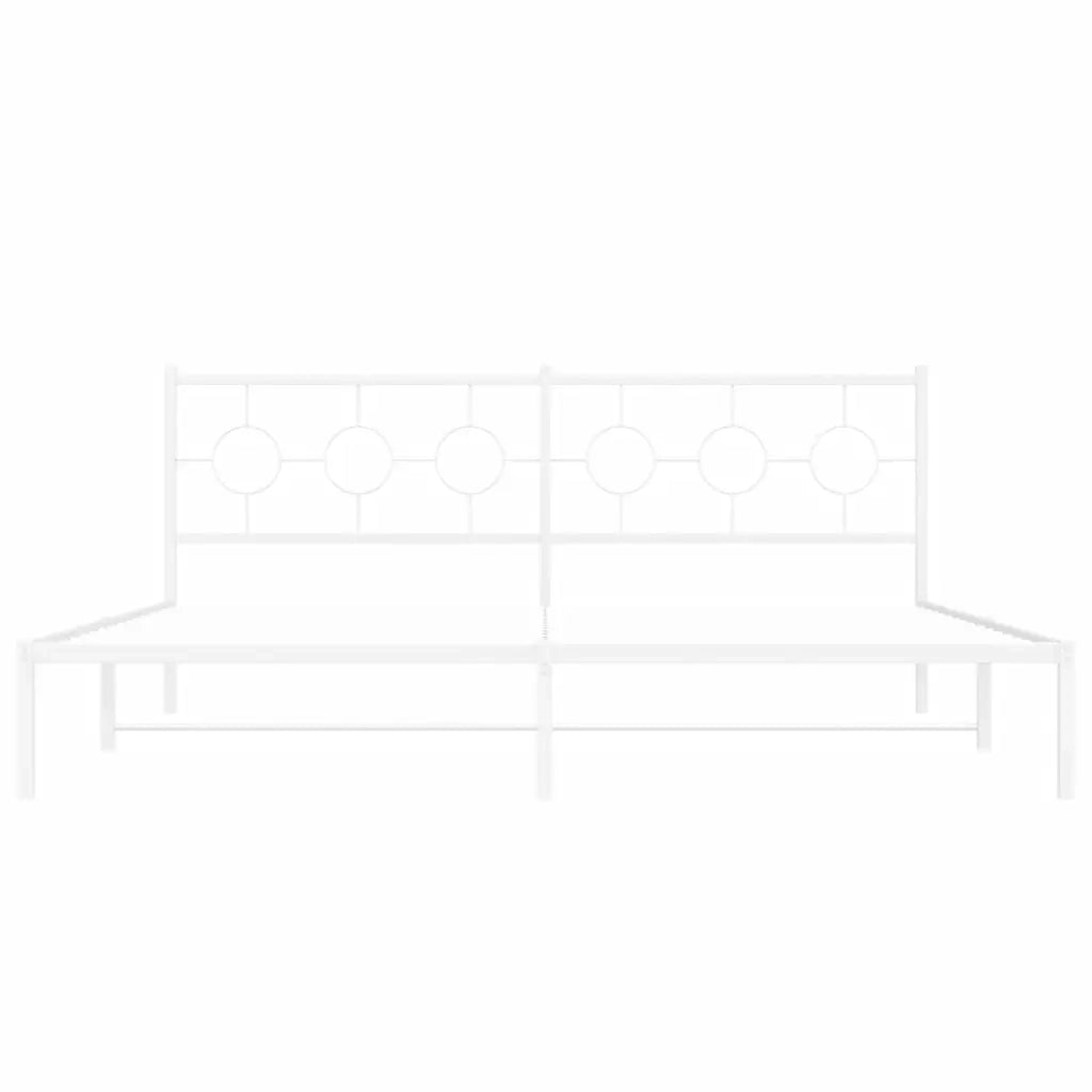 Giroletto con Testiera Metallo Bianco 193x203 cm