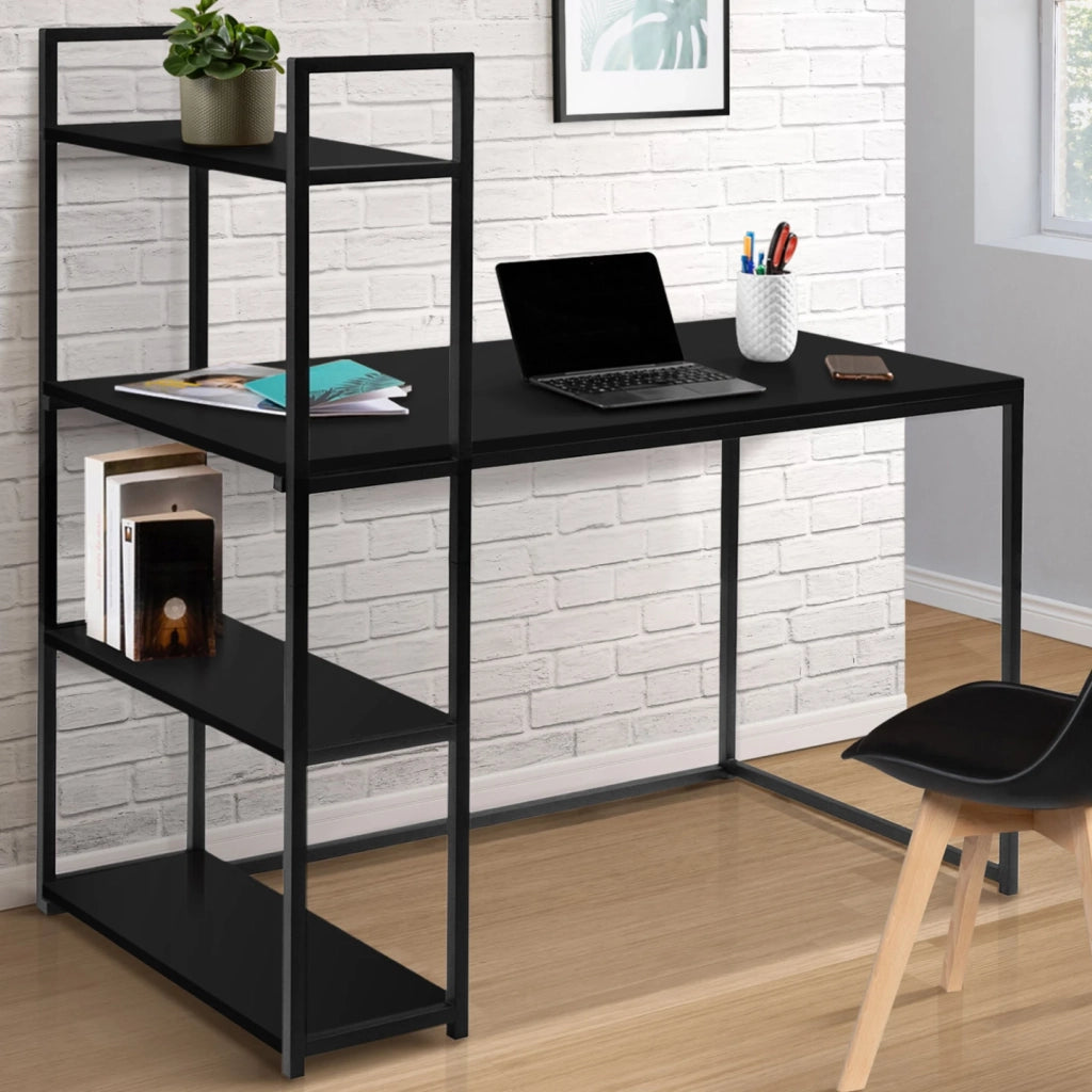 IDMarket - Scrivania libreria nera di design industriale DELSON