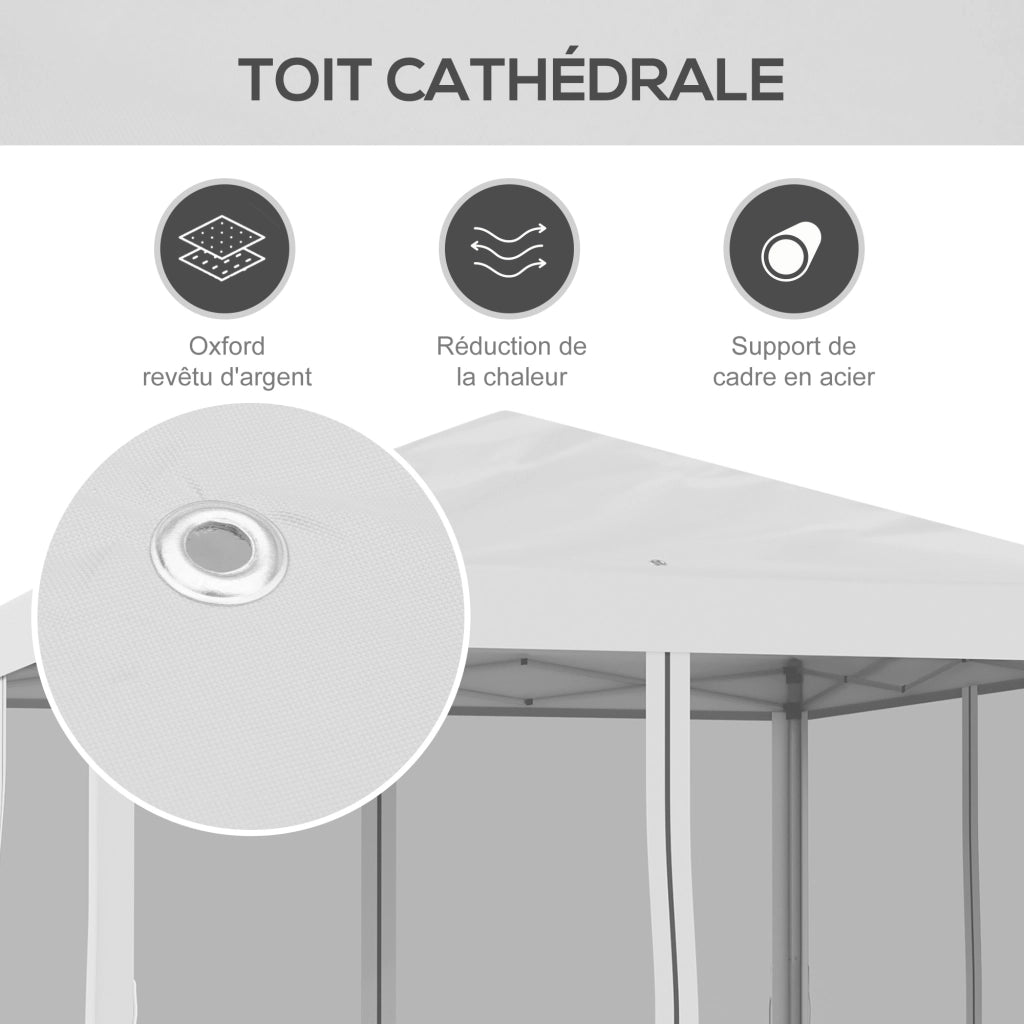 Tonnelle pop-up per giardino ¨C zephmum ¨C crema 3x3 m con zanzariere e borsa