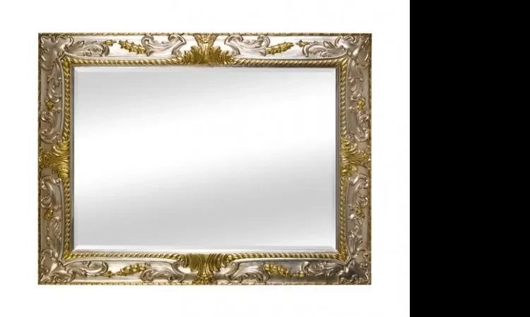 Specchiera in foglia argento con particolari mecca rettangolare misure: 96 x 126 x 5