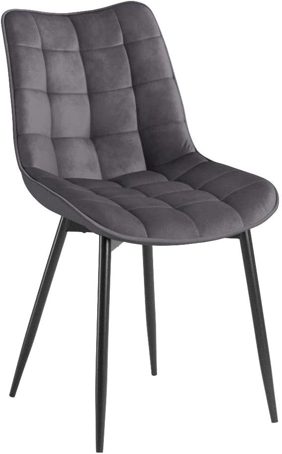 Sedie da Pranzo con Schienale senza Braccioli Sgabello in Ecopelle per Cucina Grigio Scuro BH207dgr-2